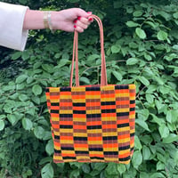 Image 4 of London Underground District Line Moquette Tote Bag