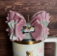 Image 1 of Spring Blossom Tumbler Straw Topper Bow