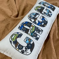 Image 2 of Monster Truck Mania personalised name cushion 