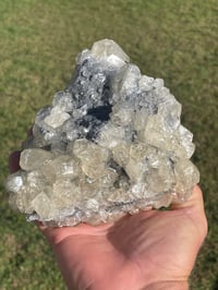 Image 4 of Gemmy Calcite On Druzy Quartz Matrix #1947