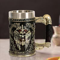 Image 6 of 👑The Armored Kingdom Winged Wrath Skull War Mug-16 oz Stainless Steel Interior-Washable-Durable