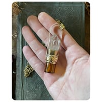Image 3 of Victorian Hand Raw Triplet Quartz Solid Brass Bottle Necklace