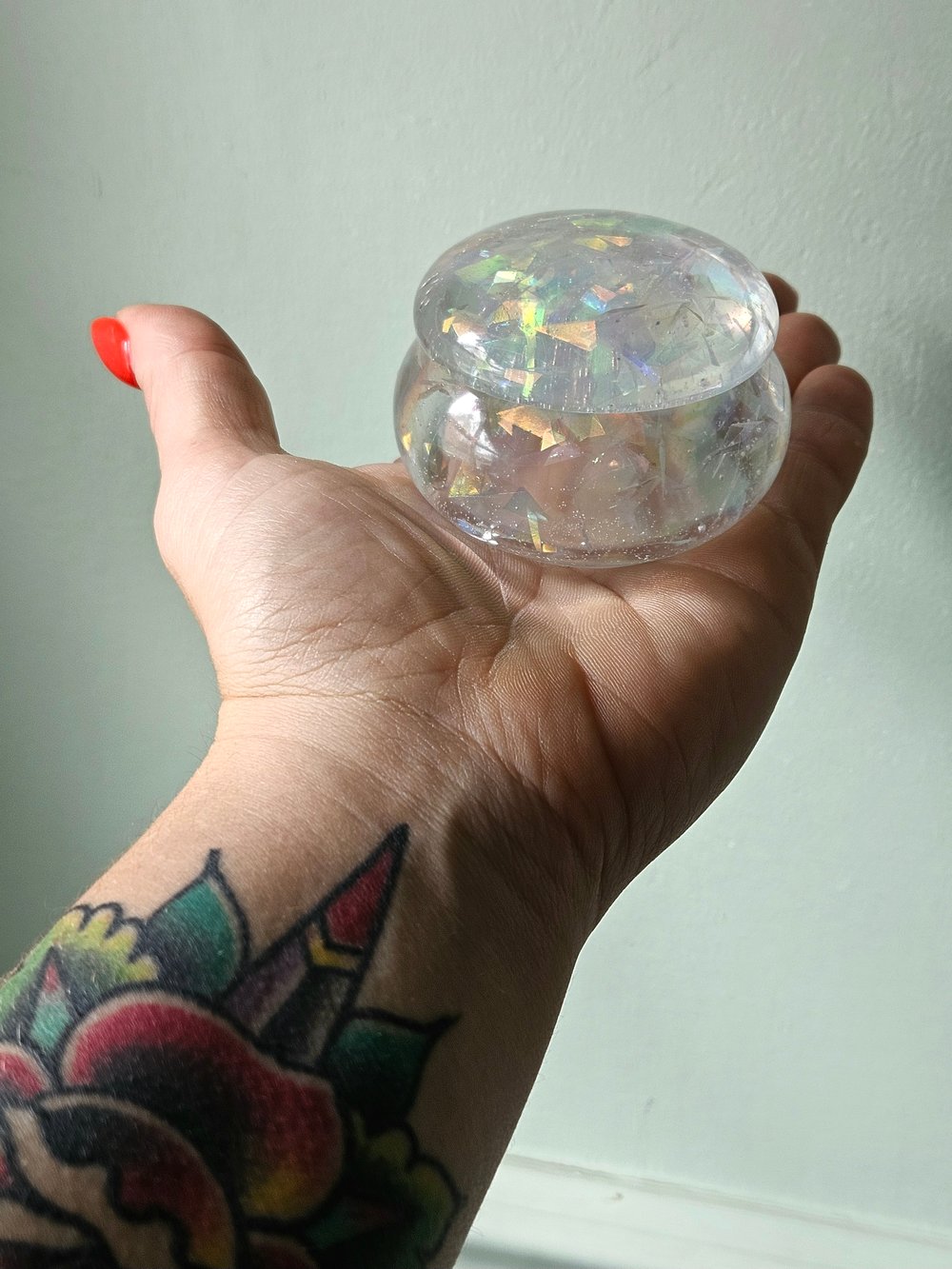 Image of Clearidecent Flakes Smol Round Box