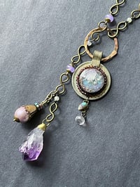Image 1 of Lariat with Kuchi and amethyst