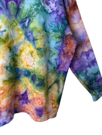 Image 5 of 3XL Unisex Ring Spun Cotton Blend Crew Sweatshirt in Autumn Rainbow Ice Dye