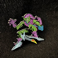 Image 2 of Classic Green Goblin Pin 1.5”/38mm