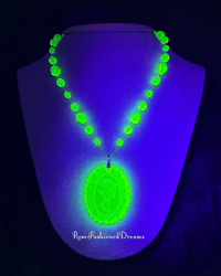 Image 3 of Luxury Sterling Silver Uranium Glass Necklace