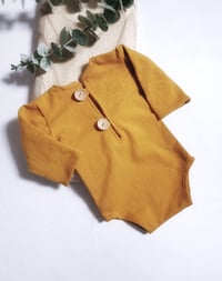 Image 1 of Newborn bodysuit for photo shoots | Adrien | honey yellow