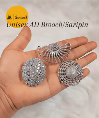 Image 1 of Unisex American Diamond Brooch/Saripin 