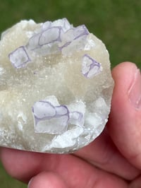 Image 6 of QR Code Fluorite On Druzy Quartz Matrix Specimen| Guizhou China #3058