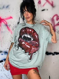 Image 3 of “BLOODTHIRSTY” CUSTOM PAINTED ART TSHIRT 2XL