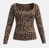 Image 2 of Leopard Long Sleeve Square Neck