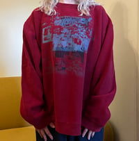 Image 2 of what could be be better collage large dark red crewneck // lu + ian collab