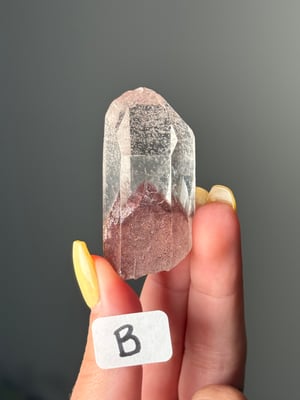 HEMATITE PHANTOM QUARTZ POINTS  -INDIA-