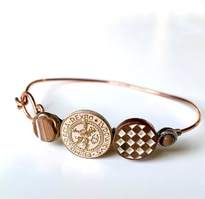 Image of "Checkmate" Bronze Button Bracelet
