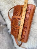 70’s / 80’s Tooled Leather Rose Purse 