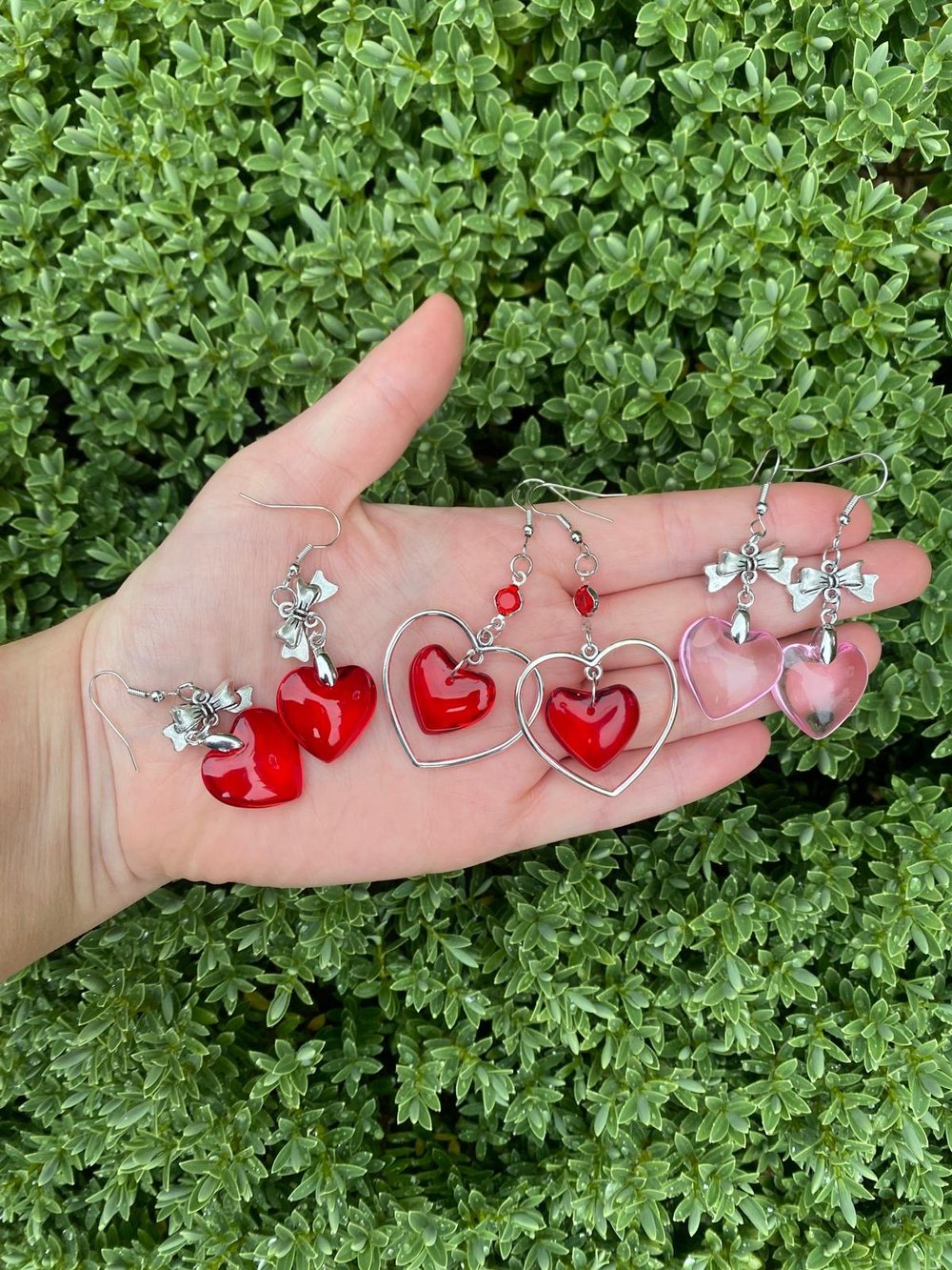 silver heart earrings!