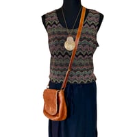 Image 1 of Vintage 90s Metallic Stretch Chevron Tank Top - Size 12M 