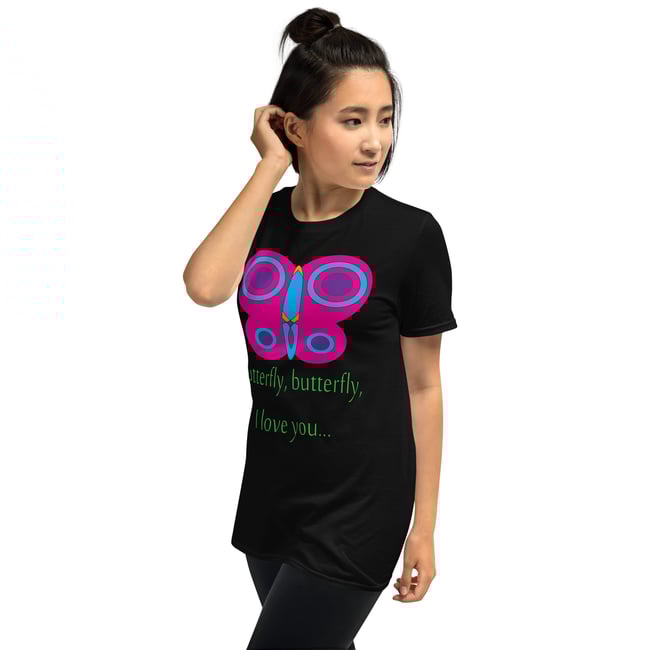 Butterfly, Butterfly, I Love You-Short-Sleeve Unisex T-Shirt-Black