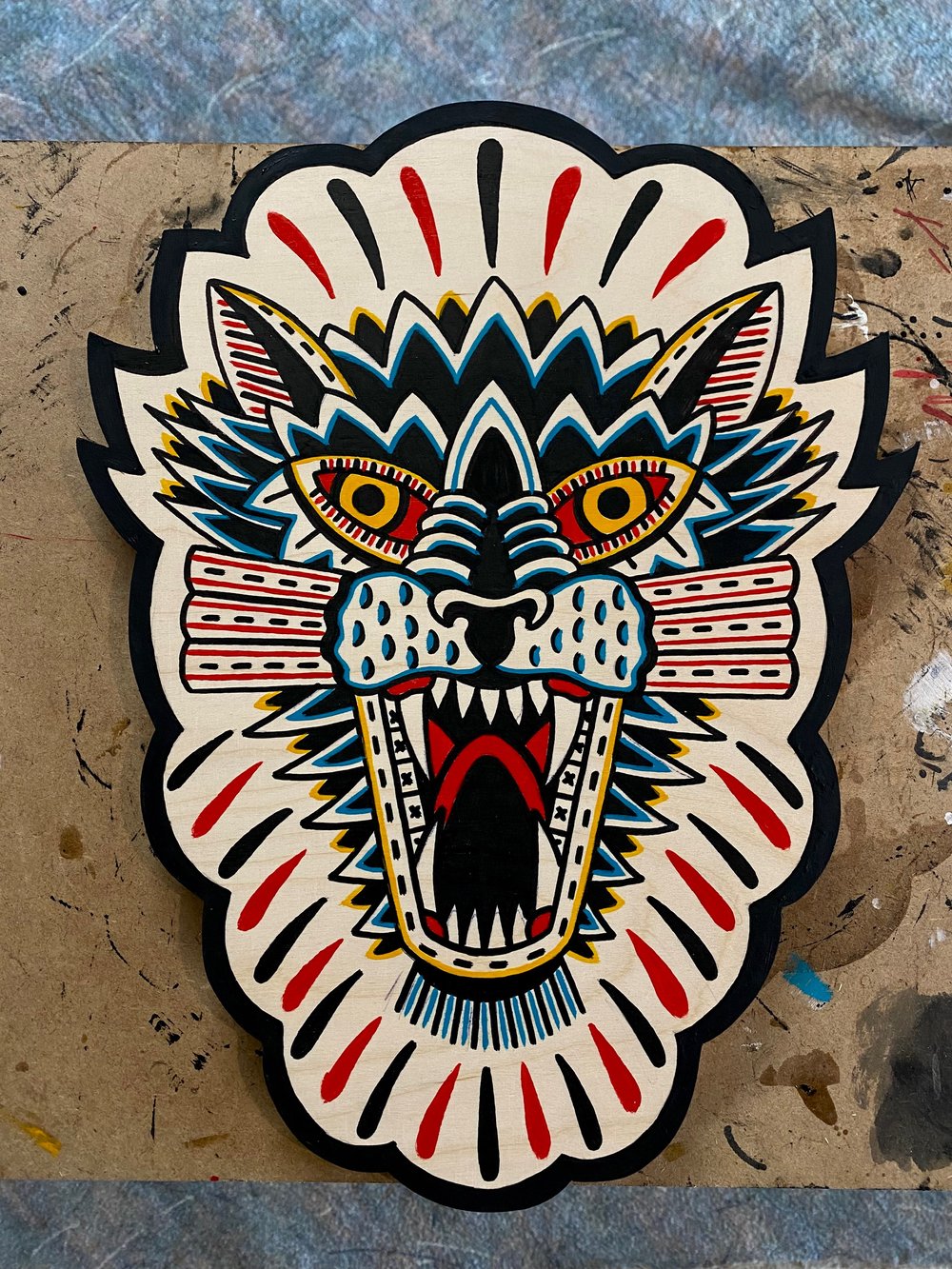 Wolf / Acrylic on Wood