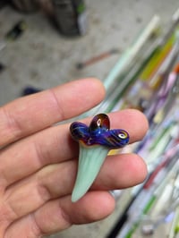 Image 3 of Glass shark tooth pendant..