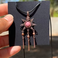 Image 1 of Pink Rhodonite Sun Pendant 🩷