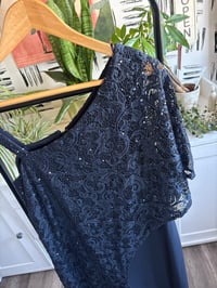 Image 2 of NWT blue lace sequins jumper pants 