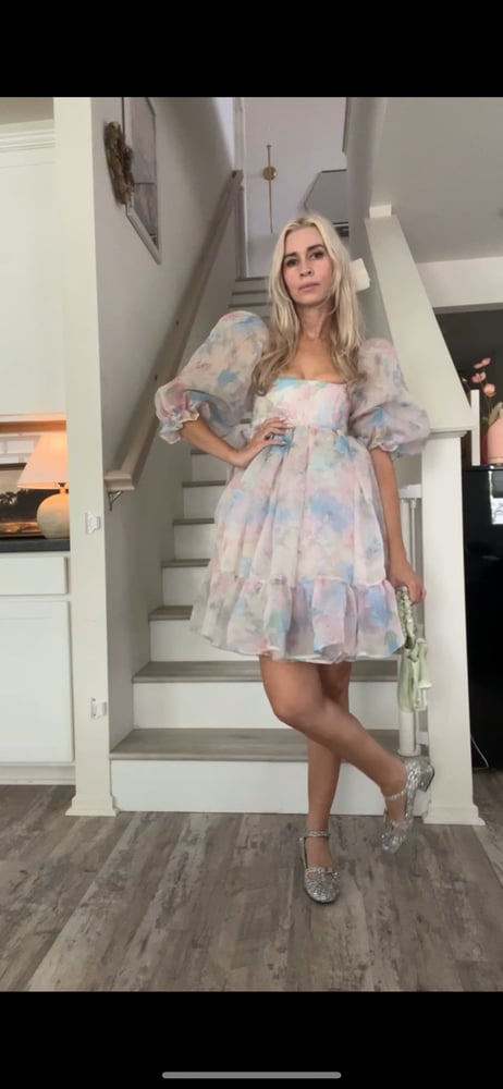 Image of Floral puff dress 