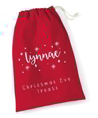 Christmas Eve Treats Red Sack - Starry Night Design 