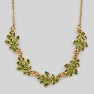 Image of Fable Enamel Oak Leaf Choker Necklace