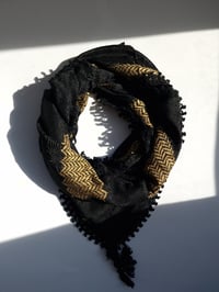 Image 1 of Golden / Chocolate Brown keffiyeh (Made in Jordan)