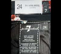 Image 5 of 7 FOR ALL MANKIND black floral skinny ankle jeans 