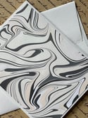 Marbled Notecard Set - Winter White Swirls