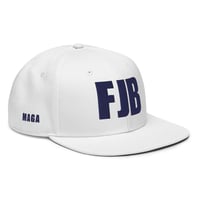 Image 3 of FJB White and Blue Snapback Hat from PatriotsCo.com