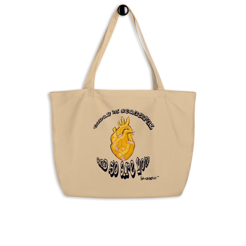 Image of Trust Your Heart! Large organic tote bag