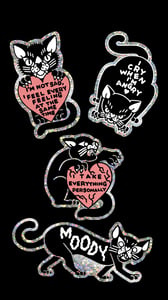 Image of glitter cat sticker set