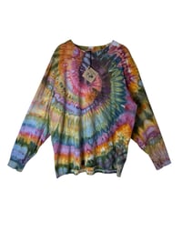 Image 2 of XL Unisex Adult Soft Long Sleeve Tee in Autumn Spiral Ice Dye
