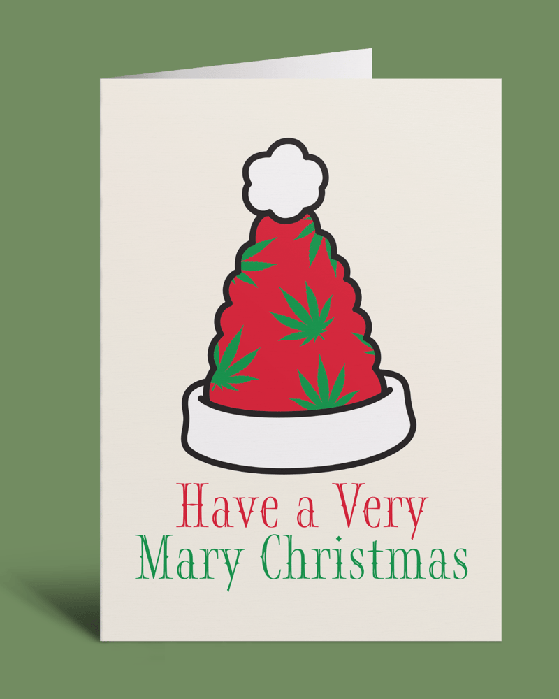 Image of Cannabis Christmas Cards | 5x7 Folded Greeting Card Blank Inside