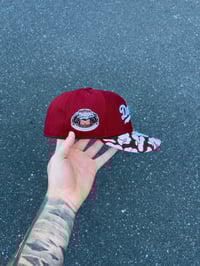 Image 2 of CARDINAL RED LOS ANGELES CUSTOM FITTED CAP