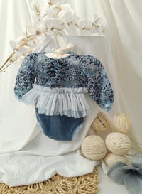 Image 2 of Photo prop | Newborn body-dress for photo shoots | Rini | blue jeans color