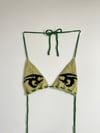 anime eyes green bikini top