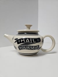 Image 3 of Teapot 2 - "Hail Yourself" Flail & Stars *SECONDS PIECE*