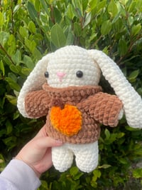 Image 2 of bunny in an autumn sweater plushie