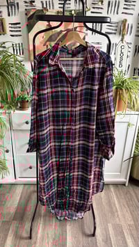 Image 1 of Light weight plaid button dress