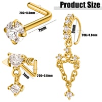 Image 2 of Golden Glow Nose Ring Set