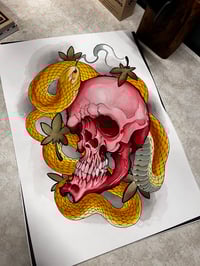 Image 2 of Red Skull and Gold Snake