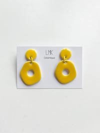 Paire de boucles d'oreilles céramique ABSTRA PERCA GM jaune 