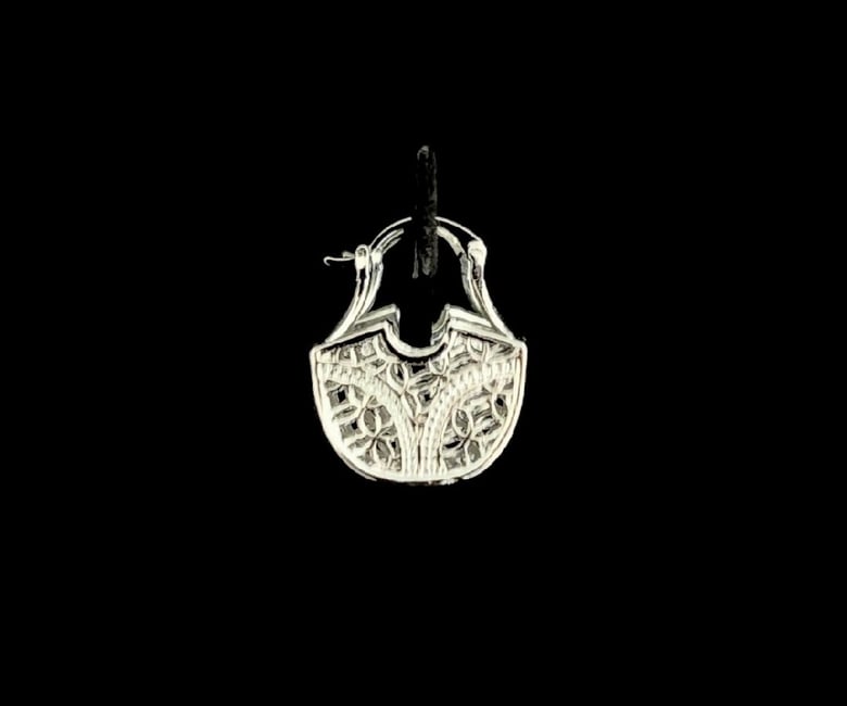 Image of Silver Basket Pierced Earrings 