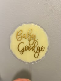 Image 3 of Hand painted acrylic paddle cake toppers