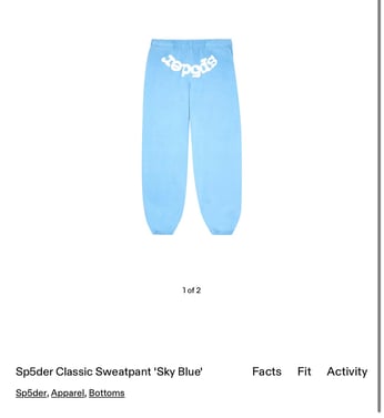 Buy Sp5der Classic Sweatpant 'Sky Blue' - SP5 8D CLS SWBB
